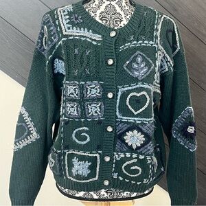 VTG Christopher‎ & Banks Unique Hand Embroidered Cardigan
